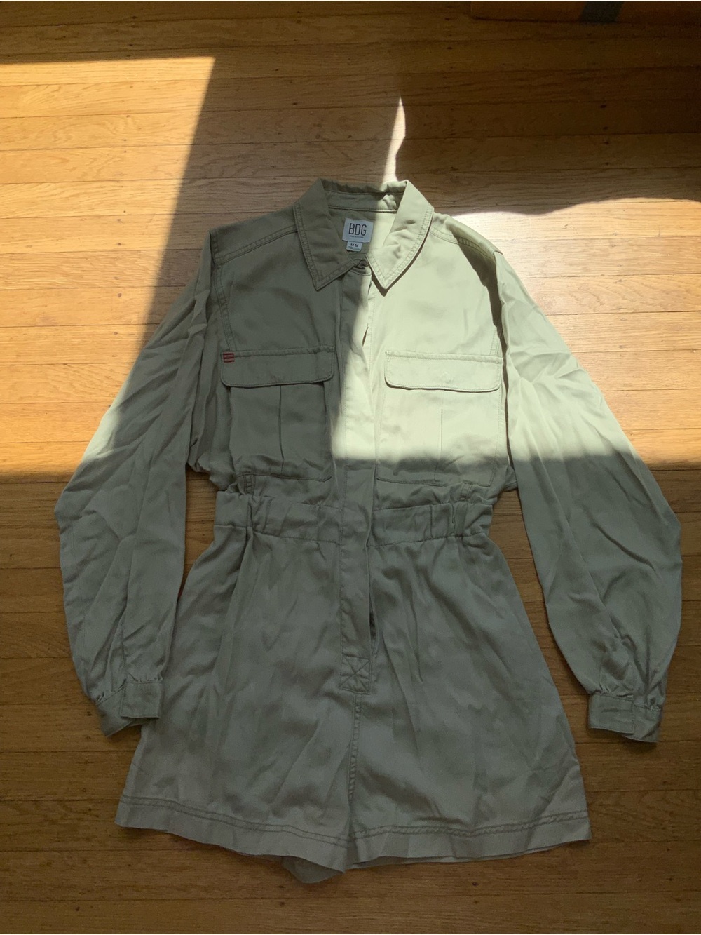BDG Olive Green Utility Jacket Romper